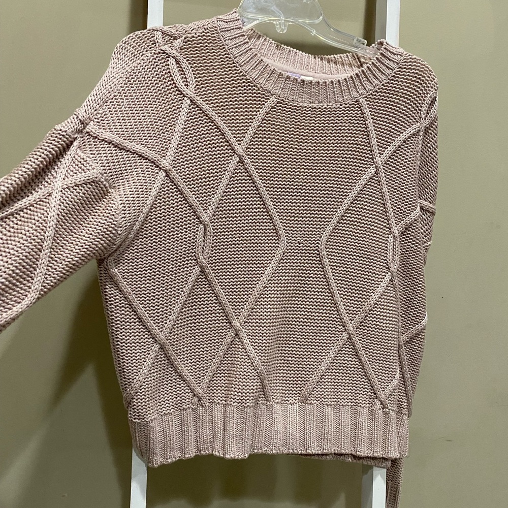 Alfa Blush Pink Textured Knit Sweater Medium 0235